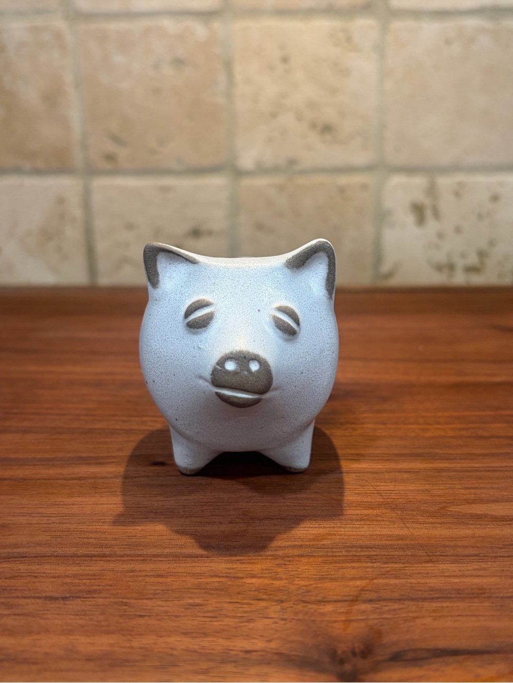 Vintage 1970s David Steward Lions Valley Stoneware Mini Pig Planter